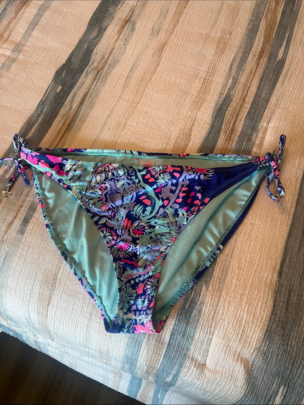 Lilly Pulitzer Navy Floral Tie-Side Bikini Bottom